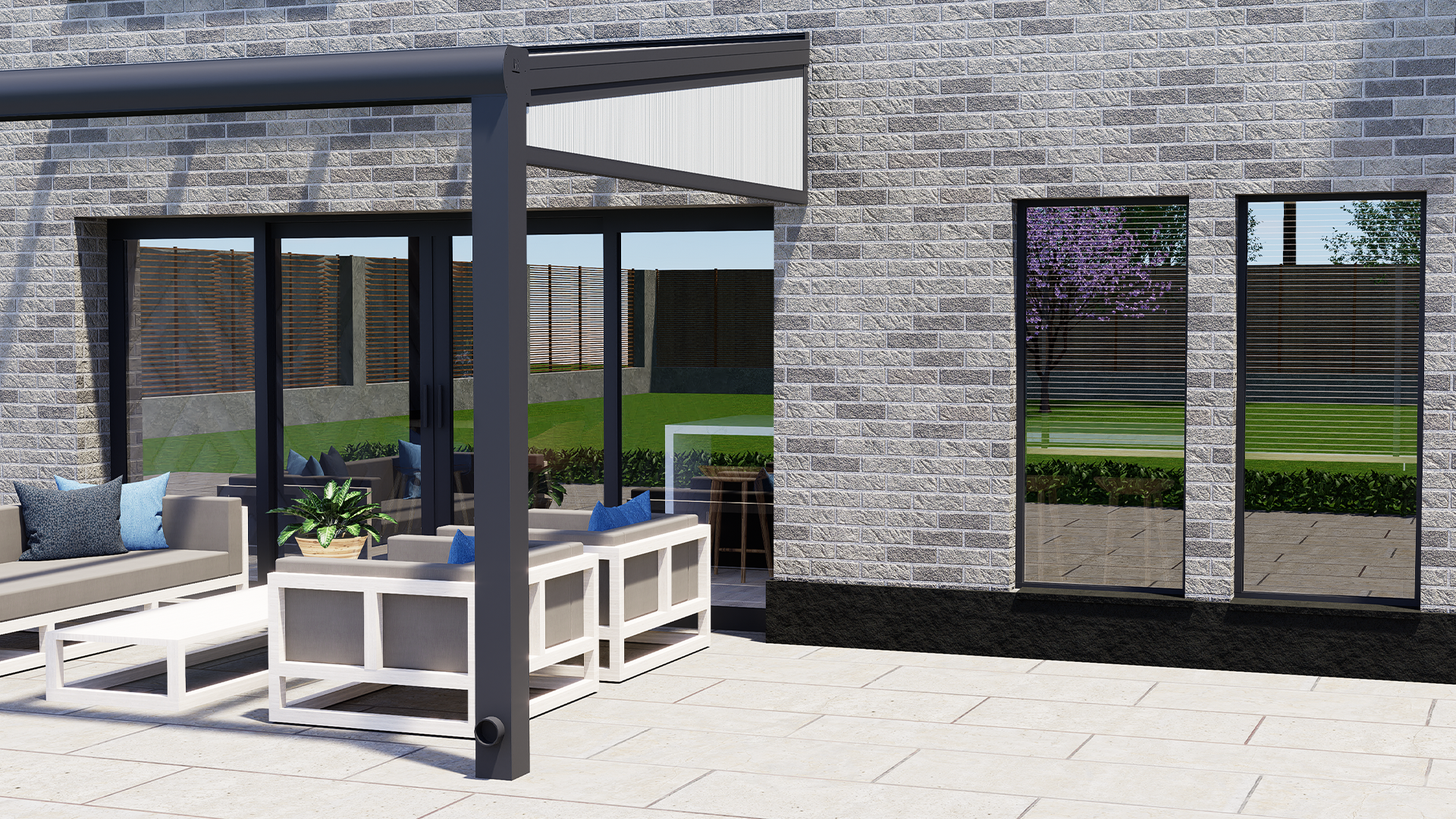 Dreiecksfenster Polycarbonat klar links